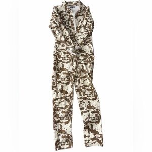 Fashion Nova Camouflage Jumpsuit in Brown and White